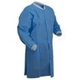 thumbnail image 2 of EOM Distributors High Performance SMS Disposable Lab Coat With Knit Cuffs and Collar, 3 Pockets Thigh Length Pack of 10, Size 2X-Large, 2 of 3