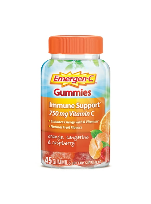 Emergen-C Adult Vitamin C Immunity Supplement Gummies, Fruit Flavors, 45 Ct