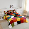 thumbnail image 3 of Erosebridal Checkered Gingham Bedding Comforter Set, Retro Fashion Comforter Sets , Rectangle Geometry Reversible Down Comforter, Super Cozy Room Decoration, 2pcs, 3 of 8