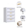 thumbnail image 4 of Metal White 4 Drawer Dresser for Bedroom, Tall Bedroom Dresser with Large Drawer & Golden Handles,Metal Storage Organizer Cabinet Chest of Drawer for Closet, 4 of 7