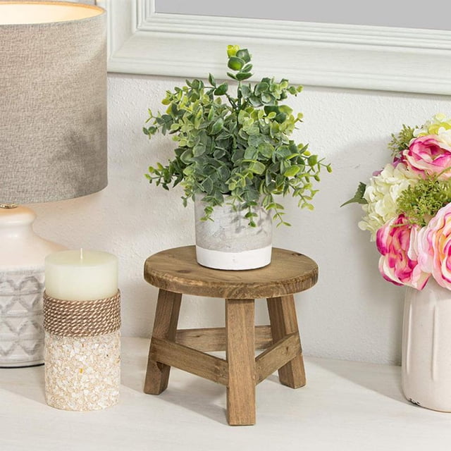 Taburete de madera para plantas, mini taburete para niños, taburete de madera para pescar, estante para flores, estante para bonsáis, decoración de interiores, banco pequeño de cocina
