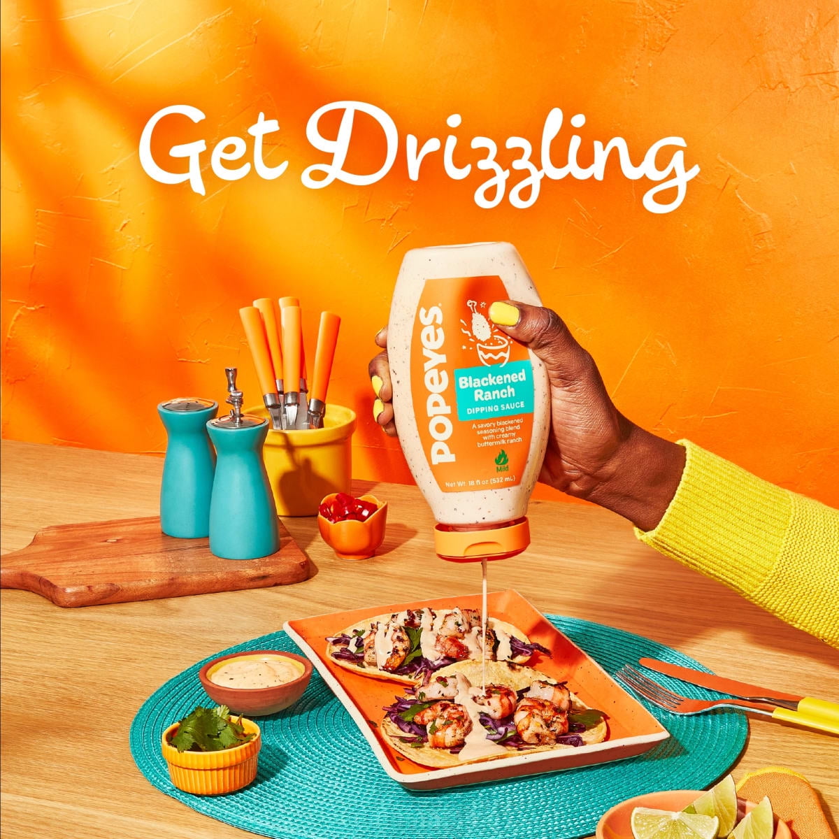 Popeyes Louisiana Kitchen Blackened Ranch Dipping Sauce, 18 oz Bottle