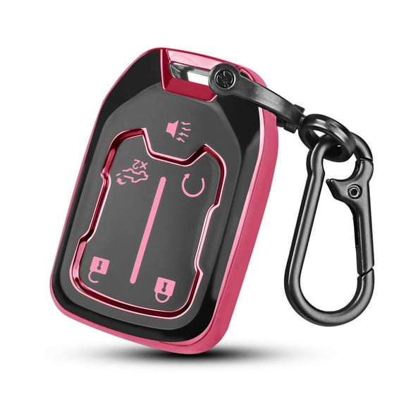 for GMC Key Fob Cover with Keychain,5 Button Soft TPU GMC Key Fob Cover,Fit for GMC Acadia Sierra Terrain and Chevy (5 Button)