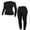 Black, variant on Alove Women Thermal Suit Airtight Flexible Top and Bottom Warm Set Winter Breathable Warm Base layer Set