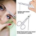 thumbnail image 3 of 2 Pieces Tweezers Scissor Handle Slant Tip Eyebrows Tweezers Scissors Shaped Eyebrow Plucker Tweezers for Facial Hair Plucker Remover Eyebrows Care(Straight Tip,silver&silver), 3 of 7