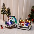 thumbnail image 2 of Adornos de fuente navideña, decoración navideña con árbol de Navidad y casa, estante luminoso de mesa, decoración, regalo para la familia, 2 of 4