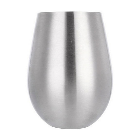 BinKFF Stainless Steel Stemless Wine Glass, Outdoor Portable Wine Tumbler for the Pool, Camping, Cookouts, Travel - Metal Drinking Cups, Ideal Gift for Wine Lovers