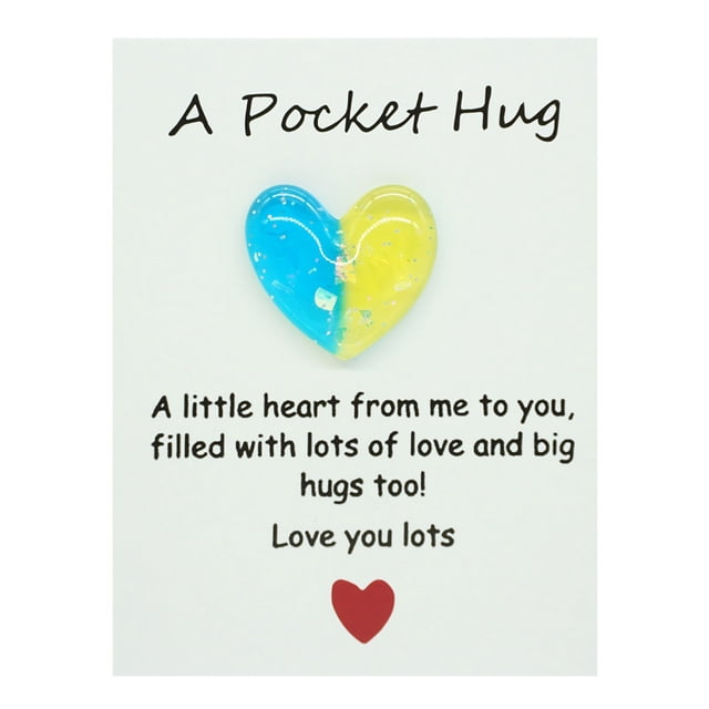 Riforla DIY Pocket Embrace Gradient Heart Resin Gift Card Valentines Day Gifts Greeting Card E