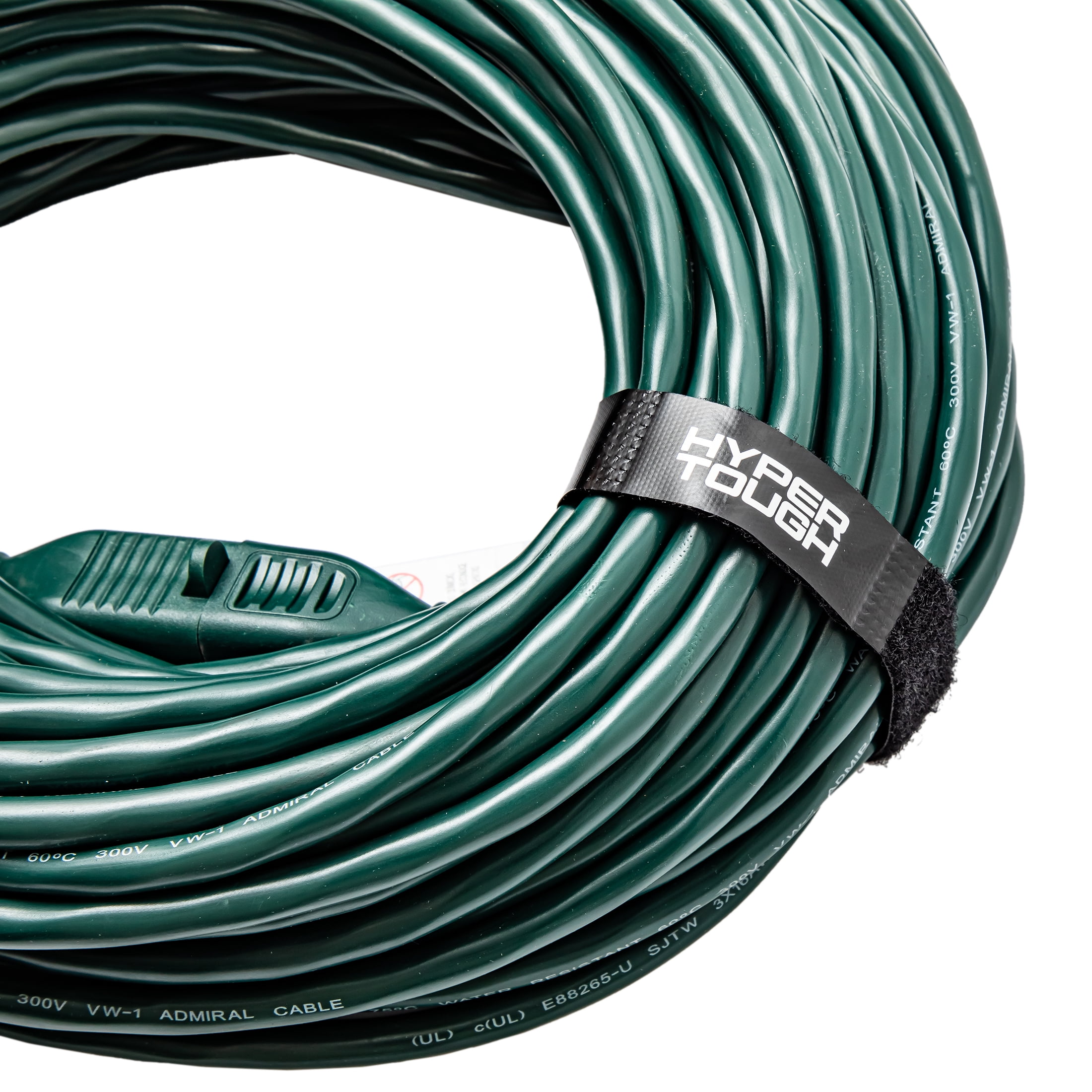 Hyper Tough 16AWGX3C 100ft Indoor and Outdoor Light Duty Green Vinyl Extension Cord