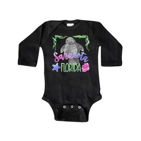 

Inktastic Sarasota Florida Cute Swimming Manatee Gift Baby Boy or Baby Girl Long Sleeve Bodysuit