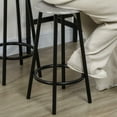 thumbnail image 3 of Resenkos 5-Piece Rustic Bar Table Set with 43.25" Wood Top, Includes Four Matching Stools for Counter-Height Dining and Pub Style, Gray, 3 of 7
