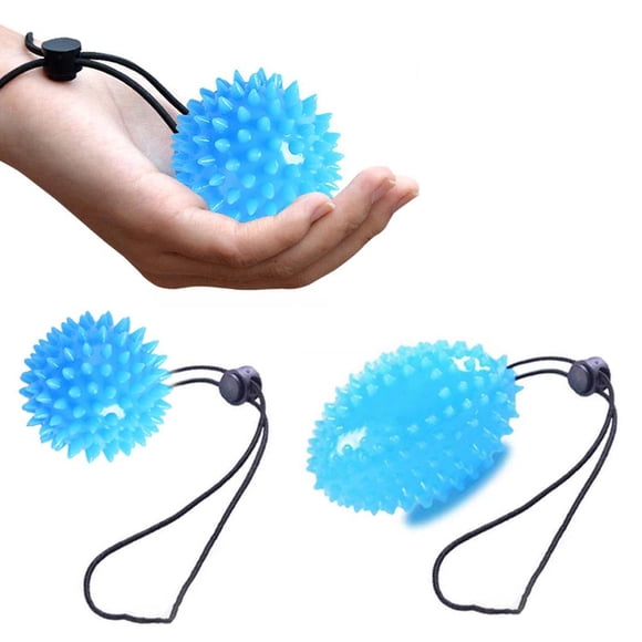 2 pelotas de mano para ejercicio TPR Rugby Hedgehog pelotas para aliviar el estrés con correa de muñeca ajustable para niños adultos alivian las molestias en la muñeca y el pulgar YUNYI BRAND Deportes
