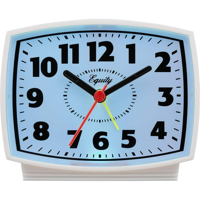 HetayC 33100 Electric Silent Analog Alarm Clock with Lighted Dial