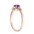 thumbnail image 6 of Amethyst 0.50 CT Ring 14K Rose Gold Knot 4 prongs Round, 6 of 7