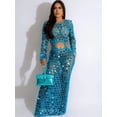 thumbnail image 2 of Vestido playero sexy de punto de crochet con lentejuelas para mujer, vestido largo ajustado de verano transparente para cubrirse, vestidos de fiesta para discotecas y vacaciones, 2 of 5