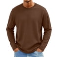 thumbnail image 2 of Inglocry Mens Long Sleeve Tee Shirts Crew Neck Workout Soft Casual -Shirts Coffee S, 2 of 9