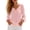 Pink, variant on Women's Long Sleeve Notch Neck Blouse Relaxed Fit Casual Tunic Top with Front Pocket Lightweight Comfy Shirt for Fall Spring Vacation Wear