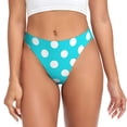 thumbnail image 1 of Balery Aqua And White Polka Dot Tangas de Algodón para Mujer con Estampado – Ropa Interior Sexy, Transpirable, G-string-Large, 1 of 6