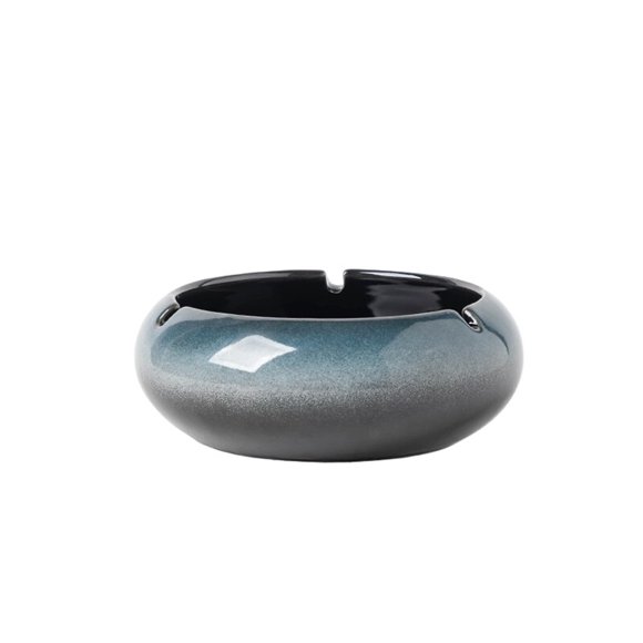 Home-use Gradient Color Tape Slot Ashtray Ceramic Windproof Office Desktop Decorative Ashtray Ornament
