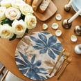thumbnail image 2 of Navy Blue Brown Round Placemats Set of 6 for Dinning Tables,Heat-proof Braided Table Mats 15 Inch,Tropical Botanical Palm Leaves Vintage Washable Place Mat for Kitchen Restaurant Party Table Decor, 2 of 9