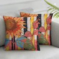 thumbnail image 3 of Pillowcase Pillow Cover Soft Plush Pink Maple Leaves Striped Sunflowers Floral Autumn Thanksgiving Day Queen Size Pillow Sham with Zipper, 3 of 7
