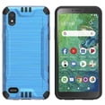 thumbnail image 1 of Kaleidio Case For TCL A2 A507DL, SIGNA [Combat Armor] Brushed Metallic Impact [Shockproof] Protector Hybrid Cover [Blue/Black], 1 of 2