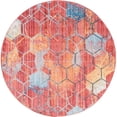 thumbnail image 1 of Unique Loom Arc-en-Ciel Tapis de Treillis Géométrique 6' x 6' Rond Rouge/bleu, 1 of 2