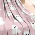 thumbnail image 3 of Pink Halloween Ghosts Blanket,Comfortable Soft Flannel Throw Blanket,All Season,Warm Lightweight Blankets for Sofa Bed Couch Living Room Chair,60"x80", 3 of 4