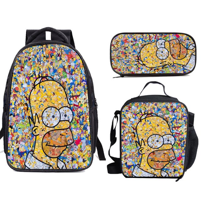 Animal Forest Student Bag, Youth Backpack, Student Backpack Three-piece Set-SinKeeU