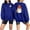 Blue, variant on Qingpeng Womens Halloween Sweatshirt Spooky Season Print Crewneck Oversized Long Sleeve Oversized Fall Pullover Tops Loose Comfy Shirts