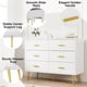 thumbnail image 5 of ChaoLink Cómoda con 6 cajones, cómoda moderna de madera con manijas doradas y espacio de almacenamiento, cómoda para dormitorio, pasillo, sala y recibidor, 5 of 8