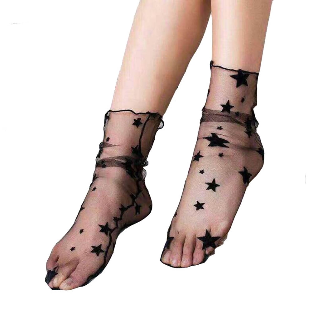 1 Pair Women Sexy Nets Socks Lace Short Ankle Socks High Heels