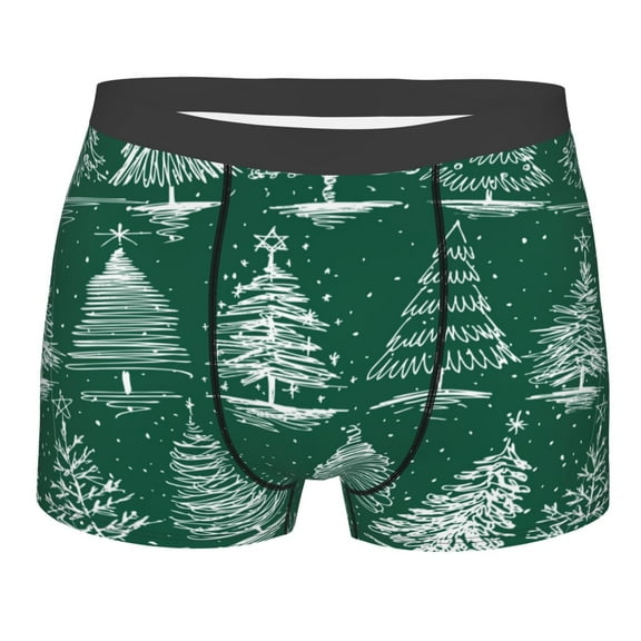 Naloa Christmas Trees Print Mens Underwear - Boxers for Men, Classic Briefs for Men