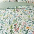 thumbnail image 4 of Bedspread Set - California King Quilt, 3-Piece Microfiber Bedspread Set, Green & White Floral Pattern, Extra Large 120x120 Bedding for All Seasons, 4 of 8
