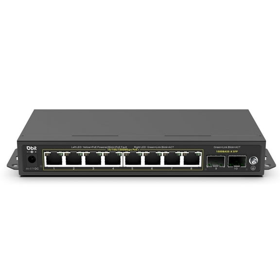 Dbit 10-Port Gigabit Network Switch Unmanaged PoE Switch with 8 PoE  Ports @125W with 2 Combo SFP Slots