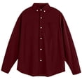 thumbnail image 5 of Men's Long Sleeve Tee Shirts Summer Collar Thin Style Solid Color Button Shirt with Pocket Casual Stylish Loose Lightweight Work Shirt, 5 of 6