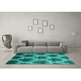 thumbnail image 3 of Ahgly Company Indoor Round Abstract Turquoise Blue Contemporary Area Rugs, 8' Round, 3 of 4