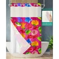 thumbnail image 2 of No Hook Shower Curtain with Snap in Liner, Colorful Rich Jelly Red Background Hotel Shower Curtains for Bathroom, Washable Shower Curtain Liner Set with Mesh Top Window, 36"x78", 2 of 6