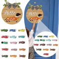 thumbnail image 2 of 1 Set Welcome Sign Versatile  Wooden Front Door Plate Pendant with Bow for Outdoor Porch Decoration, 2 of 10