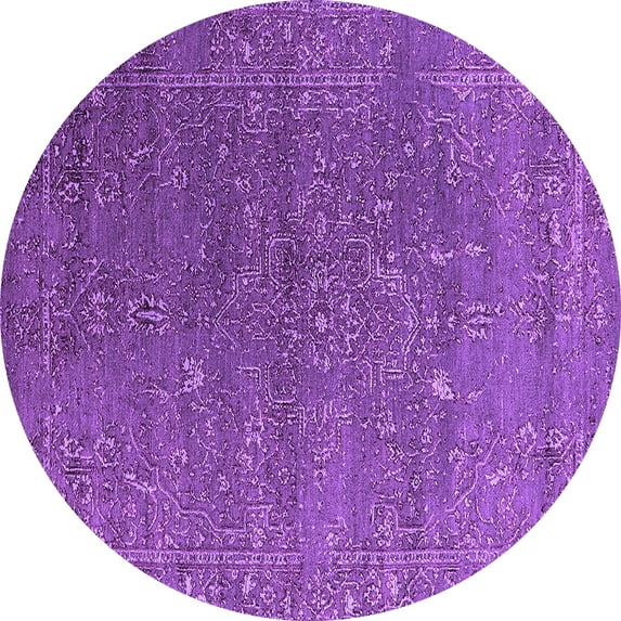 Ahgly Company Indoor Round Oriental Purple Industrial Area Rugs, 8' Round