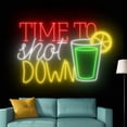 thumbnail image 5 of Handmadetneonsign Time To Shot Down Neon Sign, Tequila Bar Wall Art Decor, Cocktails Bar Pub Wall Decor, 5 of 5