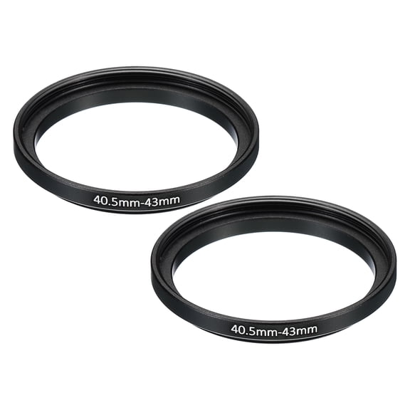 Uxcell 40.5mm-43mm Metal Step Up Ring, 2 Pack Camera Lens Filter Adapter Ring for Camera Lenses Hood, Black