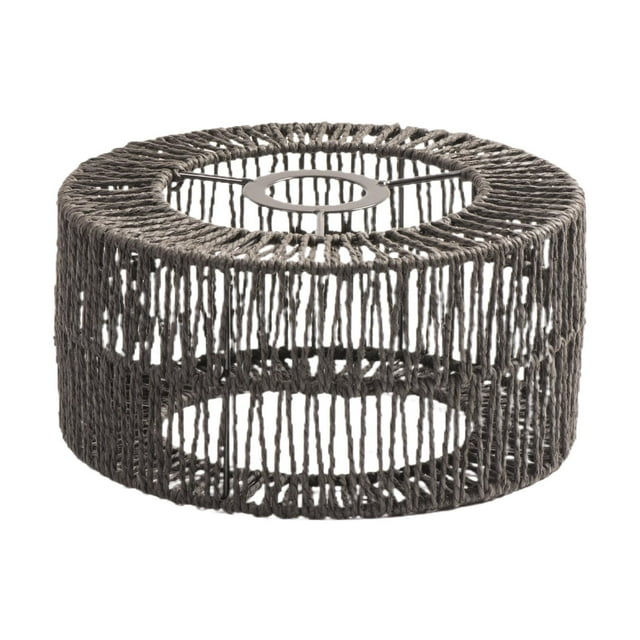 Esquirla Rope Iron Frame Pendant Lamp Shade Cover DIY Replacement for Cafe Restaurant 22x11cm