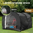 thumbnail image 3 of SLSY XXXL Bike Storage Tent for 8-10 Bikes, 94.5''L X 87''W X 71''H Waterproof Heavy Duty Bike Cover w/ Bag, Portable Shed Cover for Bikes, Lawn Mower, Garden Tools, 3 of 6