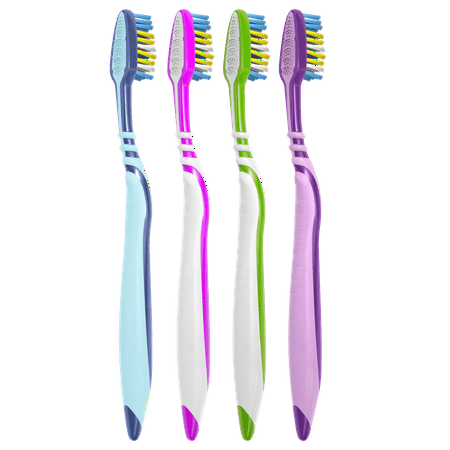 Colgate ZigZag Deep Clean Manual Toothbrush with Tongue and Cheek Cleaner, Soft, 4 Ct