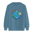 thumbnail image 4 of Gibobby Sudadera oversize mujer Sudaderas de moda de gran tamaño para mujer con cuello alto manga larga trajes de otoño 2023(Azul,M), 4 of 5