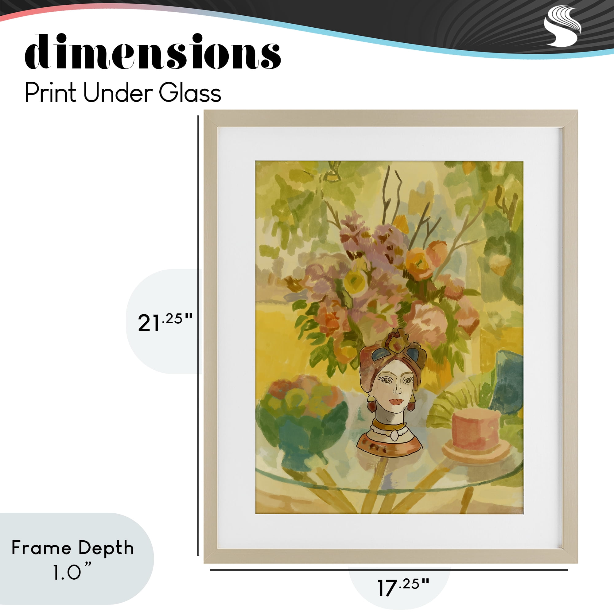 Stupell Industries Flower Head Vase Birch Framed Print Under Glass, design by Amelia Noyes
