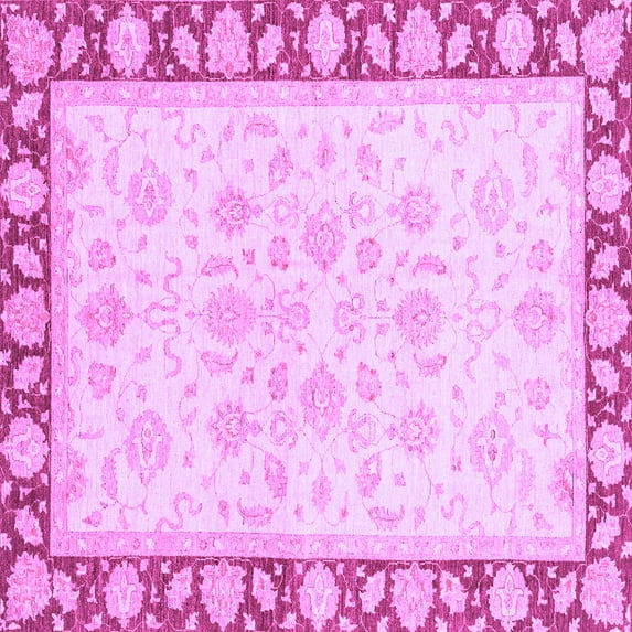 Ahgly Company Indoor Square Oriental Purple Traditional Area Rugs, 7' Square