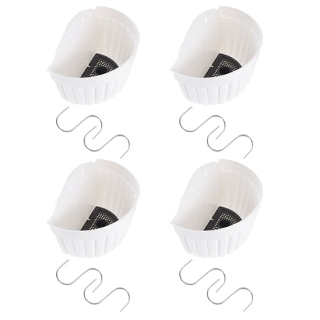 SWETRACE 4Set Flower Pot Hanging Bracket White Round Design for Balcony and Garden SWETRACE 4Set Flower Pot Hanging Bracket White Round Design for Balcony and Garden