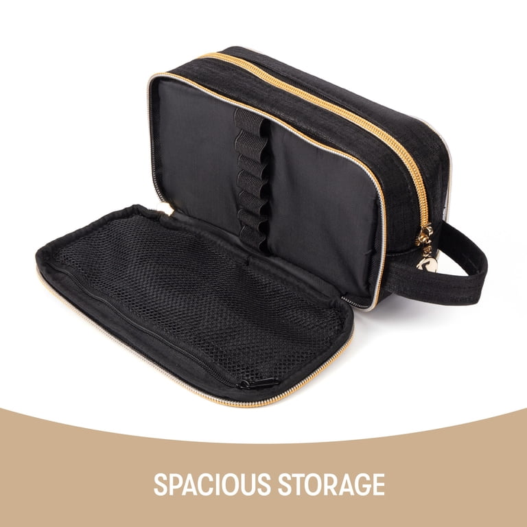 cloth makeup bags for travel with zippers on side MAMUNU Large Capacity Cosmetic Bag, Cosmetic Storage Bag Handle, Portable Zipper Cosmetic Bag Toiletry Bag Bag Large with Compartments Women Girls : Beauty & Personal Care or daytime items from travel essentials Lancome Cosmetic Makeup Travel Bag